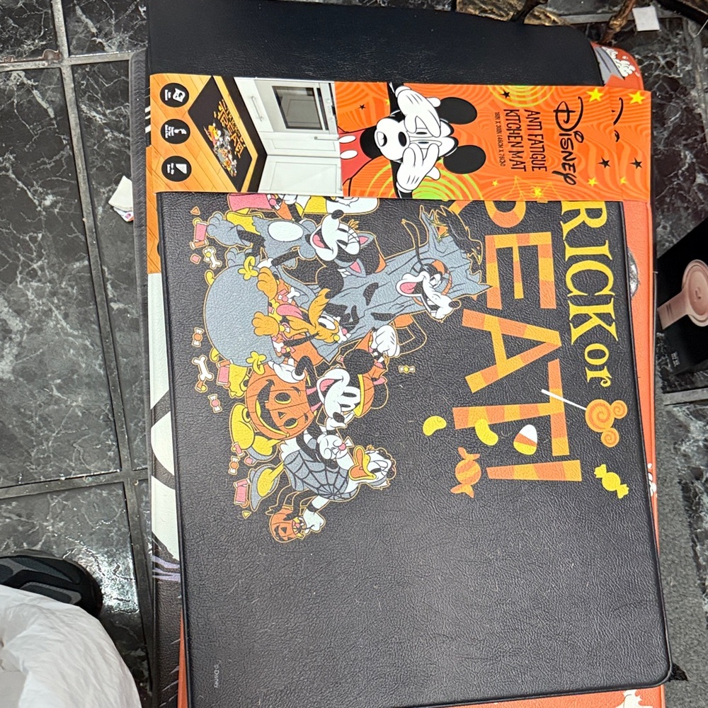 Disney Halloween Trick or Treat Mat with Black and Orange